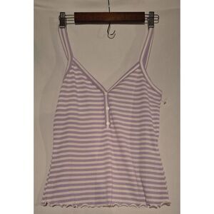 Vero Moda Womens Aria Stripe Ribbed V Neck Camisole‎ Size Medium NWOT